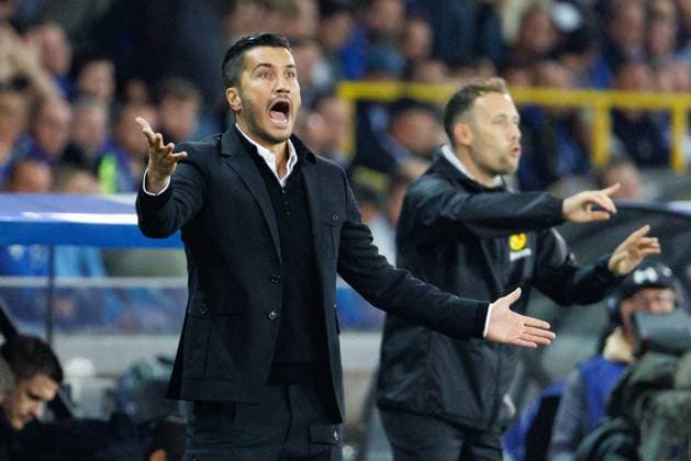Borussia s head coach Nuri Sahin pictured during a soccer game between Belgian Club Brugge KV and German Borussia Dortmund, Wednesday 18 September 2024 in Brugge, on the day one of the UEFA Champions League league phase. KURTxDESPLENTER  x100916578x