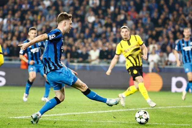 Club Brugge v Borussia Dortmund - UEFA Champions League BRUGGE, BELGIUM - SEPTEMBER 18 : Skov Olsen Andreas forward of Club Brugge during the UEFA Champions League - League phase matchday 1 match between Club Brugge and Borussia Dortmund at the Jan Breydel stadium on September 18, 2024 in Bruges , Belgium , 18 09 2024 Brugge Belgium  Copyright: xJanxDexMeuleneirx