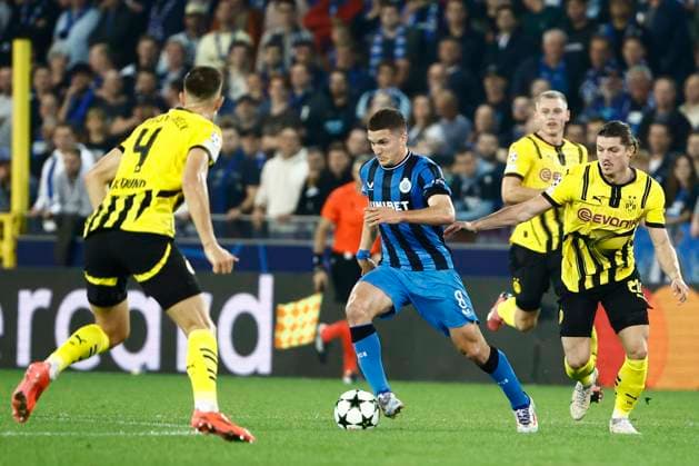Club Brugge v Borussia Dortmund - UEFA Champions League BRUGGE, BELGIUM - SEPTEMBER 18 : Tzolis Christos forward of Club Brugge during the UEFA Champions League - League phase matchday 1 match between Club Brugge and Borussia Dortmund at the Jan Breydel stadium on September 18, 2024 in Bruges , Belgium , 18 09 2024 Brugge Belgium  Copyright: xJanxDexMeuleneirx