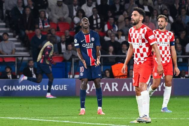 Ousmane DEMBELE ( 10 - PSG ) looks dejected during the UEFA Champions League match between Paris Saint Germain and Girona FC at Parc Des Princes on September 18, 2024 in Paris, France. ( Photo by federico pestellini panoramic ) - FOOTBALL : PSG vs Girona - Ligue des Champions - 18 09 2024 FedericoPestellini Panoramic 