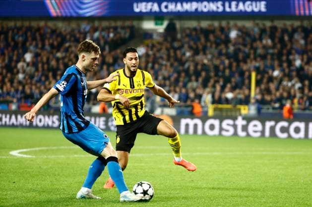 Club Brugge v Borussia Dortmund - UEFA Champions League BRUGGE, BELGIUM - SEPTEMBER 18 : Skov Olsen Andreas forward of Club Brugge during the UEFA Champions League - League phase matchday 1 match between Club Brugge and Borussia Dortmund at the Jan Breydel stadium on September 18, 2024 in Bruges , Belgium , 18 09 2024 Brugge Belgium  Copyright: xJanxDexMeuleneirx