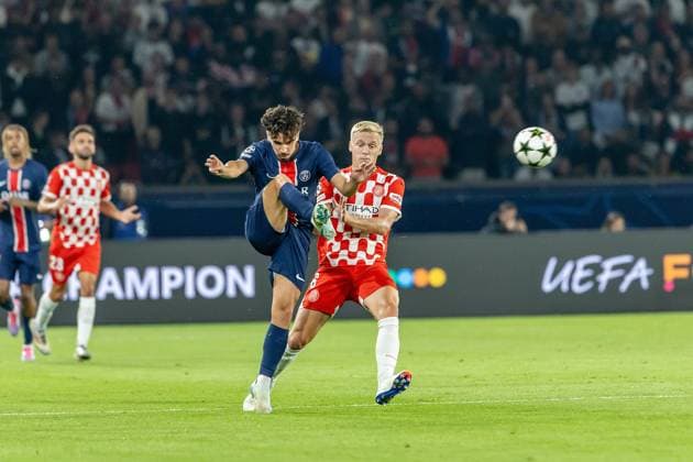 18-09-2024 PSG - Girona Denis TRASFI MAXPPP - (C) Denis TRASFI MAXPPP - à Boulogne-Billancourt au Parc des Princes le 18-09-2024 - UEFA Ligue des champions, Ligue des Champions, Champion s league, Match de poule : Paris Saint Germain - Girona FC - Vitinha et Van de Beek - the Champions League match between PSG and Girona FC, at the Parc des Princes, on September 18, 2024.  Copyright: xMAXPPPxDenisxTRASFIx DTR202409187515 DTR202409187515