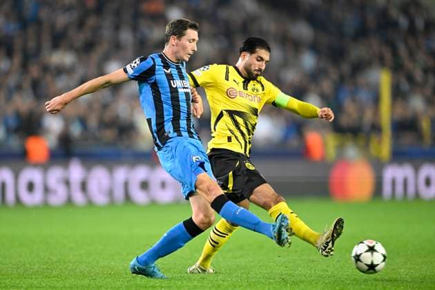 Club Brugge v Borussia Dortmund - UEFA Champions League BRUGGE, BELGIUM - SEPTEMBER 18 : Vanaken Hans midfielder of Club Brugge and Can Emre defender of Borussia Dortmund during the UEFA Champions League - League phase matchday 1 match between Club Brugge and Borussia Dortmund at the Jan Breydel stadium on September 18, 2024 in Bruges , Belgium , 18 09 2024 Brugge Belgium  Copyright: xNicoxVereeckenx