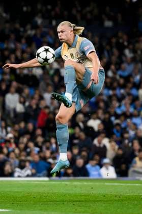 Manchester City FC V FC internazionale - UEFA Champions League Erling Haaland of Manchester CIty FC in action during the UEFA Champions League 2024 25 League Phase MD1 football match between Manchester City FC and FC Internazionale. Manchester United, ManU Kingdom Copyright: xNicolòxCampox