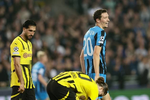 Club s Hans Vanaken reacts during a soccer game between Belgian Club Brugge KV and German Borussia Dortmund, Wednesday 18 September 2024 in Brugge, on the day one of the UEFA Champions League league phase. BRUNOxFAHY  x100920296x