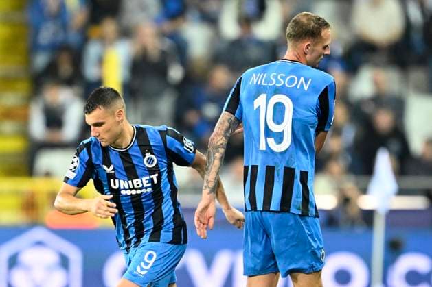 Club Brugge v Borussia Dortmund - UEFA Champions League BRUGGE, BELGIUM - SEPTEMBER 18 : Jutgla Ferran forward of Club Brugge and Nilsson Gustaf forward of Club Brugge during the UEFA Champions League - League phase matchday 1 match between Club Brugge and Borussia Dortmund at the Jan Breydel stadium on September 18, 2024 in Bruges , Belgium , 18 09 2024 Brugge Belgium  Copyright: xNicoxVereeckenx