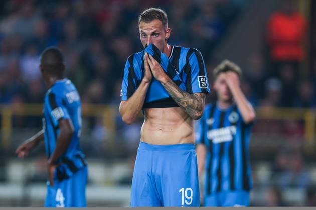 18 09 2024, Football, Season 2024 2025, UEFA Champions League, Matchday 1, FC Brugge Borussia Dortmund, Gustaf Nilsson Club Brugge is disappointed, Brugge Jan Breydel Stadium Belgium xRHR PHOTO ENx Copyright: DennisxEwert RHR-FOTOx RHR-FOTO DE