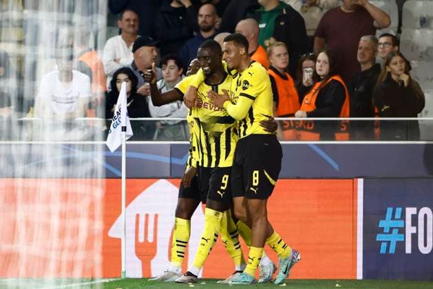 Club Brugge v Borussia Dortmund - UEFA Champions League BRUGGE, BELGIUM - SEPTEMBER 18 : Guirassy Sehrou forward of Borussia Dortmund celebrates scoring a penalty during the UEFA Champions League - League phase matchday 1 match between Club Brugge and Borussia Dortmund at the Jan Breydel stadium on September 18, 2024 in Bruges , Belgium , 18 09 2024 Brugge Belgium  Copyright: xJanxDexMeuleneirx