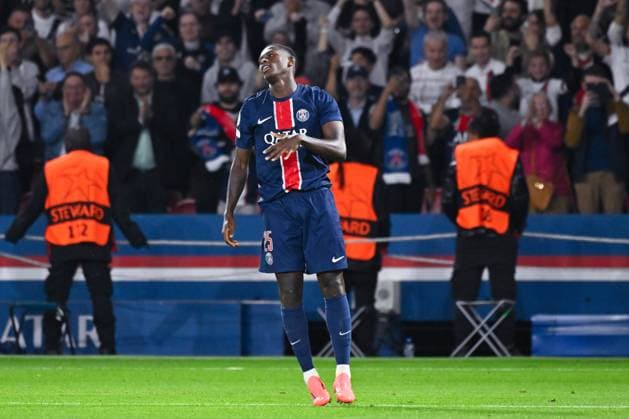TAVARES Nuno MENDES ( 25 - PSG ) celebrates after scoring during the UEFA Champions League match between Paris Saint Germain and Girona FC at Parc Des Princes on September 18, 2024 in Paris, France. ( Photo by federico pestellini panoramic ) - FOOTBALL : PSG vs Girona - Ligue des Champions - 18 09 2024 FedericoPestellini Panoramic 