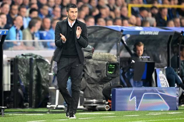 Bruegge, Jan Breydel Stadion, 18 09 24, GER, Herren, UEFA Champions League, Saison 2024 2025, Club Bruegge Borussia Dortmund Bild Trainer Nuri SAHIN Dortmund Only for editorial use UEFA regulations prohibit any use of photographs as image sequences and or quasi video Flanders Belgium
