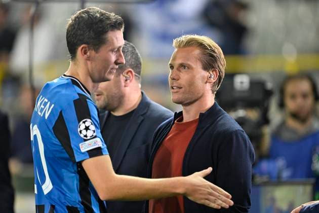 Club Brugge v Borussia Dortmund - UEFA Champions League BRUGGE, BELGIUM - SEPTEMBER 18 : Vormer Ruud and Vanaken Hans midfielder of Club Brugge during the UEFA Champions League - League phase matchday 1 match between Club Brugge and Borussia Dortmund at the Jan Breydel stadium on September 18, 2024 in Bruges , Belgium , 18 09 2024 Brugge Belgium  Copyright: xNicoxVereeckenx
