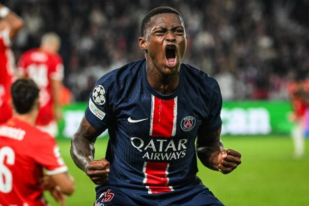 September 18, 2024, Paris, France, France: Nuno MENDES of PSG celebrates his goal during the UEFA Champions League, League Phase MD1 match between Paris Saint-Germain and Girona FC at Parc des Princes Stadium on September 18, 2024 in Paris, France. Paris France - ZUMAm308 20240918_zsp_m308_012 Copyright: xMatthieuxMirvillex