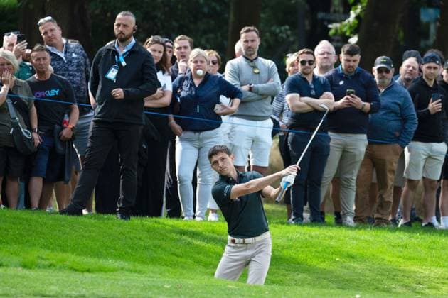 Tom Holland in action during the Pro-Am Wentworth BMW PGA, Golf Herren Championship, Celebrity Pro Am, Virginia Water, UK - 18 Sep 2024  Copyright: xSandraxMailer Shutterstockx 14726297q