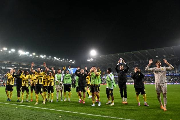 20240918 Champions League Day 1 Club Brugge vs Dortmund players of Dortmund celebrate after winning a soccer game between Belgian Club Brugge KV and German Borussia Dortmund in the UEFA Champions League League Phase day 1 of the 2024-25 season, on Wednesday 18 September 2024 in Brugge , Belgium . PHOTO SPORTPIX David Catry BRUGGE BELGIUM  Copyright: xx 481564