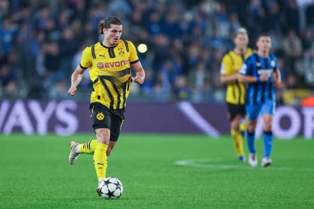 18 09 2024, Football, Season 2024 2025, UEFA Champions League, Matchday 1, FC Bruges Borussia Dortmund, Marcel Sabitzer Borussia Dortmund , Bruges Jan Breydel Stadium Belgium xRHR PHOTO ENx Copyright: DennisxEwert RHR-FOTOx RHR-FOTO DE
