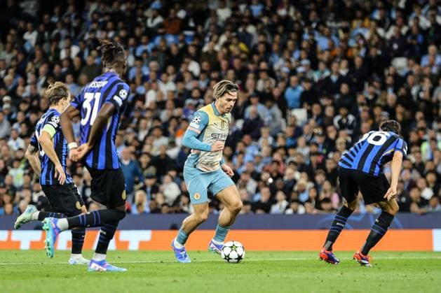 Manchester, England, September 18th 2024: Jack Grealish (10 Man City) on the ball during the UEFA Champions League game between Manchester City and Inter Milan at Etihad Stadium in Manchester, England (Natalie Mincher SPP) Copyright: xNataliexMincher SPPx spp-en-NaMi-335A5314