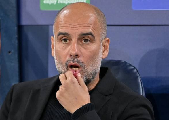 UEFA Champions League league stage Manchester City v Inter Milan Pep Guardiola manager of Manchester City on the bench ahead of the UEFA Champions League league stage match Manchester City vs Inter Milan at Etihad Stadium, Manchester, United Kingdom, 18th September 2024 (Photo by Cody Froggatt News Images) Manchester Etihad Stadium Manchester United, ManU Kingdom Copyright: xCodyxFroggatt NewsxImagesx