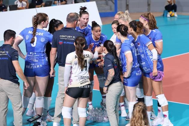 Beziers Volley during the Volleyball WEVZA CUP Women between Bezier VB and Heidelberg Volkswagen on 18 sept 2024 at the Palazzetto dello in Rome.  Copyright: x(c)xEmanuelaxVertolli SportReporx xx IPA_49823623 IPA_Agency_IPA49823623