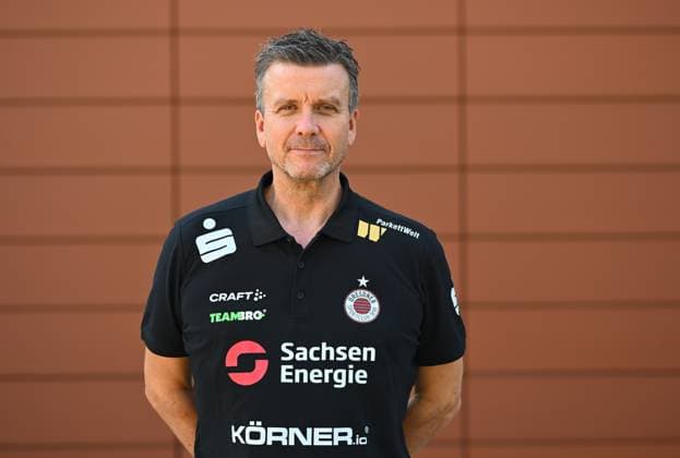 Coach Alexander Waibl, head, headshot, portrait, portrait photo, media day at the Dresden Chamber of Crafts, media day, photo session, photo shoot, Dresdner SC, volleyball, 1 Bundesliga women, 1 Liga, DSC, 2024 2025 season, 18 09 2024,