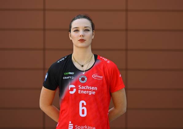 Victoria Demidova, head, headshot, portrait, portrait photo, media day at the Dresden Chamber of Crafts, media day, photo session, photo shoot, Dresdner SC, volleyball, 1 Bundesliga women, 1 Liga, DSC, 2024 2025 season, 18 09 2024,