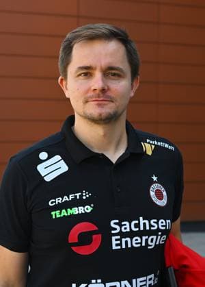 Co-coach Radoslaw Wodzinski, head, headshot, portrait, portrait photo, media day at the Dresden Chamber of Crafts, media day, photo session, photo shoot, Dresdner SC, volleyball, 1 Bundesliga women, 1 Liga, DSC, season 2024 2025, 18 09 2024,