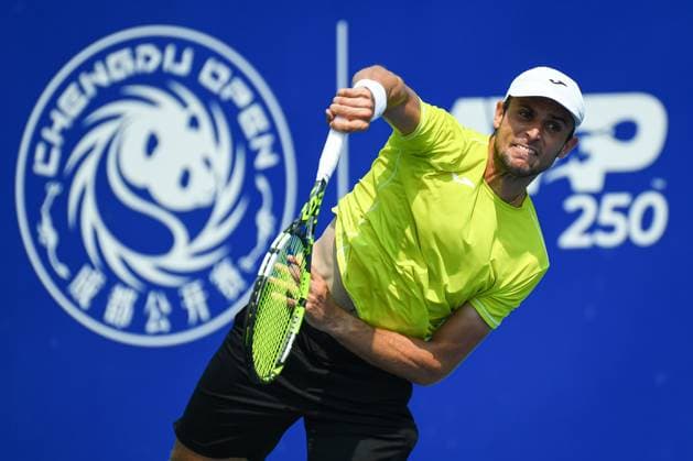 CHENGDU, CHINA - SEPTEMBER 19: Aleksandar Vukic of Australia competes in the Men s Singles Round of 32 match against Borna Coric of Croatia on Day 2 of 2024 Chengdu Open at Sichuan International Tennis Center on September 19, 2024 in Chengdu, Sichuan Province of China.  Copyright: xVCGx 111518862711