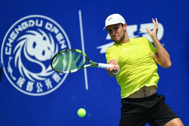 CHENGDU, CHINA - SEPTEMBER 19: Aleksandar Vukic of Australia competes in the Men s Singles Round of 32 match against Borna Coric of Croatia on Day 2 of 2024 Chengdu Open at Sichuan International Tennis Center on September 19, 2024 in Chengdu, Sichuan Province of China.  Copyright: xVCGx 111518862710