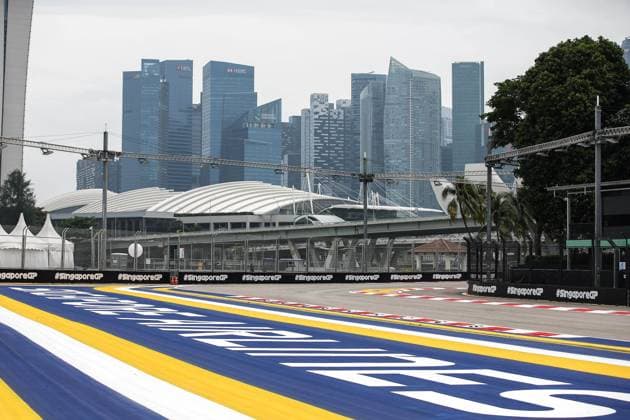 Singapore track, piste, atmosphere skyline during the Formula 1 Singapore Grand Prix 2024, 18th round of the 2024 Formula One World Championship, WM, Weltmeisterschaft from September 20 to 22, 2024 on the Marina Bay Circuit, in Singapore, Singapore - F1 - SINGAPORE GRAND PRIX 2024 DPPI Panoramic  240919_R18_SINGAPORE_DP_XB3_7302