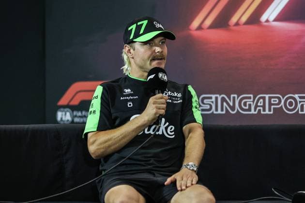 BOTTAS Valtteri (fin), Stake F1 Team Kick Sauber C44, portrait press conference, PK, Pressekonferenz during the Formula 1 Singapore Grand Prix 2024, 18th round of the 2024 Formula One World Championship, WM, Weltmeisterschaft from September 20 to 22, 2024 on the Marina Bay Circuit, in Singapore, Singapore - F1 - SINGAPORE GRAND PRIX 2024 DPPI Panoramic  240919_R18_SINGAPORE_DP_XB3_8347_1