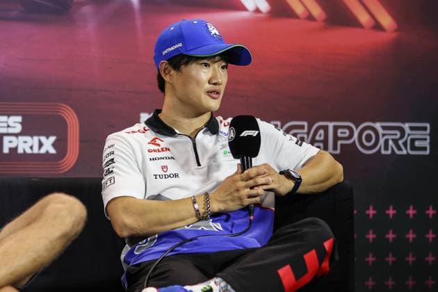 TSUNODA Yuki (jap), Visa Cash App RB F1 Team VCARB 01, portrait press conference, PK, Pressekonferenz during the Formula 1 Singapore Grand Prix 2024, 18th round of the 2024 Formula One World Championship, WM, Weltmeisterschaft from September 20 to 22, 2024 on the Marina Bay Circuit, in Singapore, Singapore - F1 - SINGAPORE GRAND PRIX 2024 DPPI Panoramic  240919_R18_SINGAPORE_DP_XB3_8493