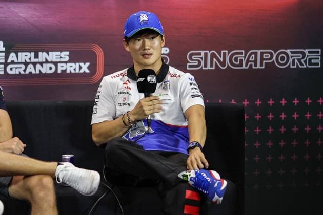 TSUNODA Yuki (jap), Visa Cash App RB F1 Team VCARB 01, portrait press conference, PK, Pressekonferenz during the Formula 1 Singapore Grand Prix 2024, 18th round of the 2024 Formula One World Championship, WM, Weltmeisterschaft from September 20 to 22, 2024 on the Marina Bay Circuit, in Singapore, Singapore - F1 - SINGAPORE GRAND PRIX 2024 DPPI Panoramic  240919_R18_SINGAPORE_DP_XB3_8569