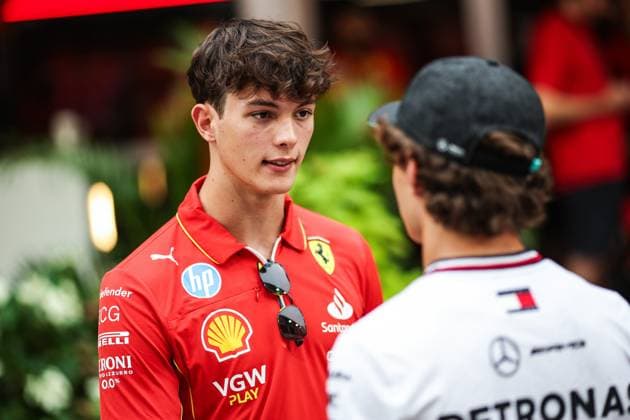 BEARMAN Oliver, Ferrari Driver Academy, portrait KIMI ANTONELLI Andrea (ita), Junior Driver of Mercedes AMG F1 Team, portrait during the Formula 1 Singapore Grand Prix 2024, 18th round of the 2024 Formula One World Championship, WM, Weltmeisterschaft from September 20 to 22, 2024 on the Marina Bay Circuit, in Singapore, Singapore - F1 - SINGAPORE GRAND PRIX 2024 DPPI Panoramic 240919_R18_SINGAPORE_DP_XB3_7959_1