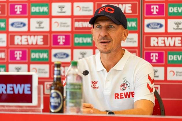 1 FC Köln, Press conference 19 09 2024 Gerhard Struber Head coach 1 FC Köln at the press conference of 1 FC Köln before the match against Fortuna Düsseldorf, on 19 09 2024, Geissbockheim, Köln DFL regulations prohibit any use of photographs as image sequences and or quasi video Copyright: xBEAUTIFULxSPORTS Meuselx