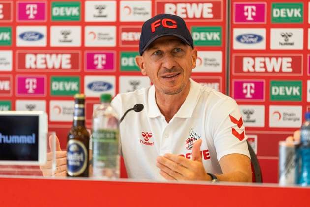 1 FC Köln, Press conference 19 09 2024 Gerhard Struber Head coach 1 FC Köln at the press conference of 1 FC Köln before the match against Fortuna Düsseldorf, on 19 09 2024, Geissbockheim, Köln DFL regulations prohibit any use of photographs as image sequences and or quasi video Copyright: xBEAUTIFULxSPORTS Meuselx