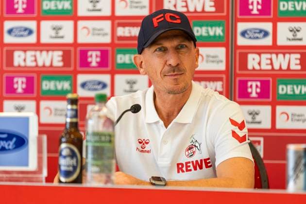 1 FC Köln, Press conference 19 09 2024 Gerhard Struber Head coach 1 FC Köln at the press conference of 1 FC Köln before the match against Fortuna Düsseldorf, on 19 09 2024, Geissbockheim, Köln DFL regulations prohibit any use of photographs as image sequences and or quasi video Copyright: xBEAUTIFULxSPORTS Meuselx