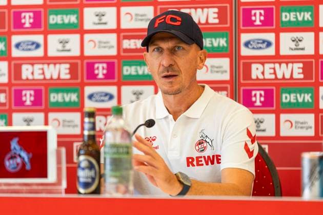 1 FC Köln, Press conference 19 09 2024 Gerhard Struber Head coach 1 FC Köln at the press conference of 1 FC Köln before the match against Fortuna Düsseldorf, on 19 09 2024, Geissbockheim, Köln DFL regulations prohibit any use of photographs as image sequences and or quasi video Copyright: xBEAUTIFULxSPORTS Meuselx
