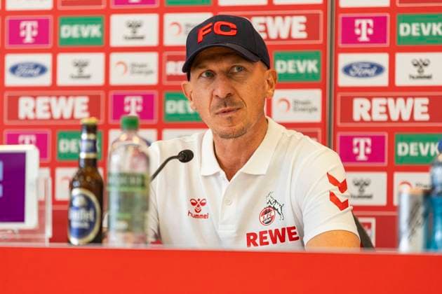 1 FC Köln, Press conference 19 09 2024 Gerhard Struber Head coach 1 FC Köln at the press conference of 1 FC Köln before the match against Fortuna Düsseldorf, on 19 09 2024, Geissbockheim, Köln DFL regulations prohibit any use of photographs as image sequences and or quasi video Copyright: xBEAUTIFULxSPORTS Meuselx
