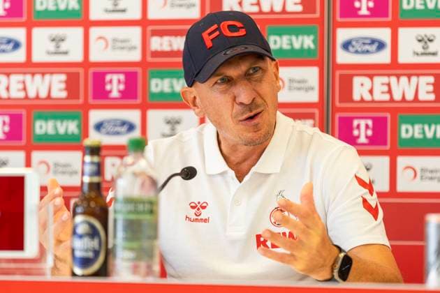 1 FC Köln, Press conference 19 09 2024 Gerhard Struber Head coach 1 FC Köln at the press conference of 1 FC Köln before the match against Fortuna Düsseldorf, on 19 09 2024, Geissbockheim, Köln DFL regulations prohibit any use of photographs as image sequences and or quasi video Copyright: xBEAUTIFULxSPORTS Meuselx