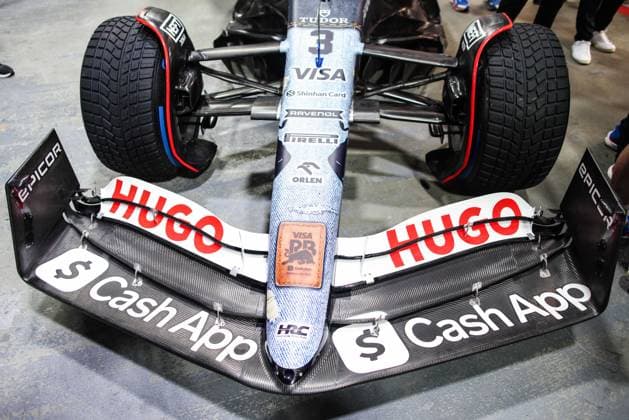 Visa Cash App RB F1 Team special denim livery during the Formula 1 Singapore Grand Prix 2024, 18th round of the 2024 Formula One World Championship, WM, Weltmeisterschaft from September 20 to 22, 2024 on the Marina Bay Circuit, in Singapore, Singapore - F1 - SINGAPORE GRAND PRIX 2024 DPPI Panoramic  240919_R18_SINGAPORE_DP_XB5_6859