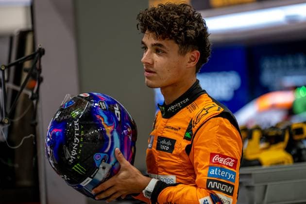 MARINA BAY, SINGAPORE: Lando Norris, racing for the McLaren F1 team during the 2024 Formula 1 Singapore Grand Prix at the Marina Bay Street Circuit in Marina Bay, Singapore.