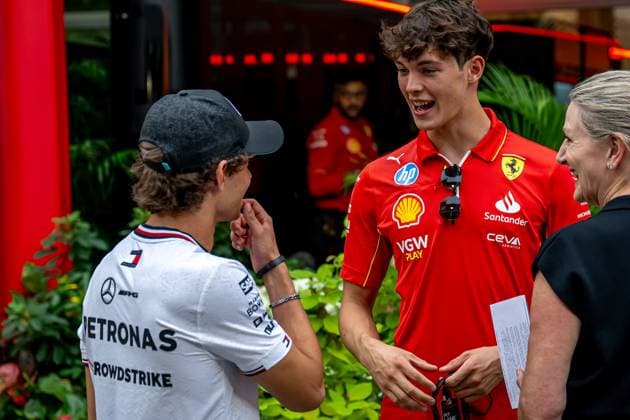 MARINA BAY, SINGAPORE: Oliver Bearman, The reserve driver for the Ferrari team, at the 2024 Formula 1 Singapore Grand Prix at the Marina Bay Street Circuit in Marina Bay, Singapore.