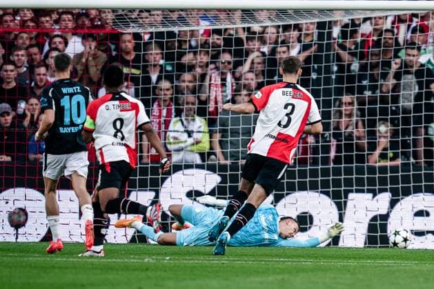 ROTTERDAM, 19-09-2024, Feyenoord - Leverkusen , Stadium Feijenoord de Kuip , football, UEFA Champions League , season 2024 2025 , Bayer Leverkusen player Florian Wirtz scoring the 0-1 Feyenoord - Leverkusen  x26283980x Copyright: