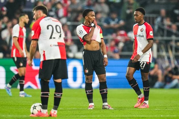 UEFA Champions League: Feyenoord v Bayer 04 Leverkusen Rotterdam - Quinten Timber of Feyenoord, Antoni Milambo of Feyenoord during the first round of new format of the Champions League 2024 2025. The match is set between Feyenoord and Bayer 04 Leverkusen at Stadion Feijenoord De Kuip on 19 September 2024 in Rotterdam, The Netherlands. Copyright: xYannickxVerhoevenx