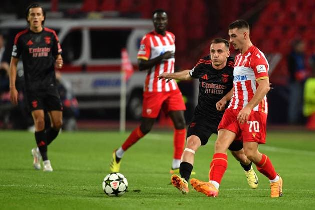 CRVENA ZVEZDA vs BENFICA OGNJEN MIMOVIC Red Star football player at the UEFA Champions League match against Benfica at the Rajko Mitic stadium, Belgrade 19.09.2024. MN Press mi Football, Red Star, UEFA Champions League, Benfica Belgrade Rajko Mitic stadium Serbia Copyright: xMNxPressx
