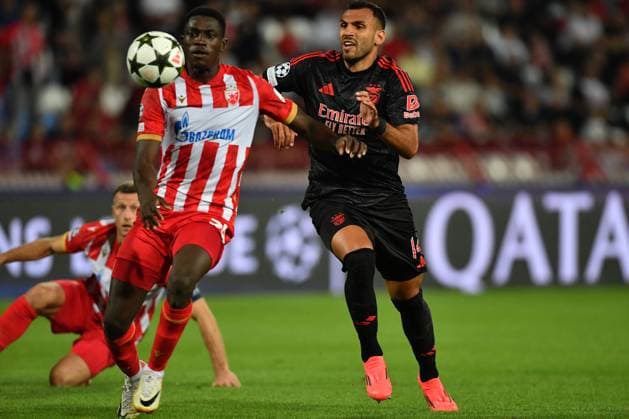 CRVENA ZVEZDA vs BENFICA YACOUBA NASSER DJIGA Red Star football player at the UEFA Champions League match against Benfica at the Rajko Mitic stadium, Belgrade 19.09.2024. MN Press mi Football, Red Star, UEFA Champions League, Benfica Belgrade Rajko Mitic stadium Serbia Copyright: xMNxPressx