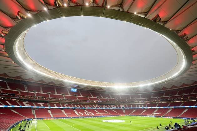 Atletico Madrid RB Leipzig Champions League Madrid, 19 09 2024, Estadio Wanda Metropolitano, Football, UEFA Champions League, Matchday 1 , Atletico Madrid vs RB Leipzig , In picture Stadium overview Wanda Metropolitano , Only editorial use Photo for editorial use only , UEFA regulations prohibit any use of photographs as image sequences and or quasi video , Picture Point