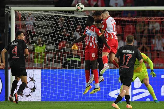 CRVENA ZVEZDA vs BENFICA SILAS KATOMPA Red Star football player at the UEFA Champions League match against Benfica at the Rajko Mitic stadium, Belgrade 19.09.2024. MN Press mi Football, Red Star, UEFA Champions League, Benfica Belgrade Rajko Mitic stadium Serbia Copyright: xMNxPressx