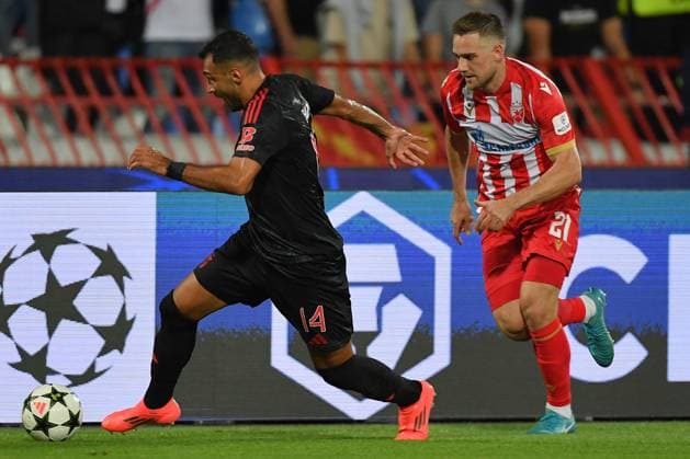 CRVENA ZVEZDA vs BENFICA VANGELIS PAVLIDIS Benfica football player at the UEFA Champions League match against Red Star at the Rajko Mitic stadium, Belgrade 19.09.2024. MN Press mi Football, Red Star, UEFA Champions League, Benfica Belgrade Rajko Mitic stadium Serbia Copyright: xMNxPressx