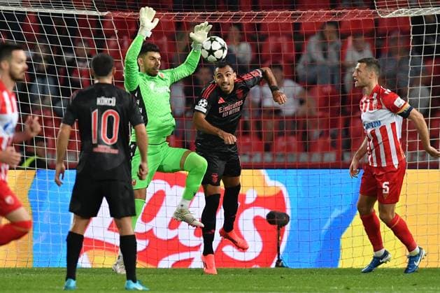 CRVENA ZVEZDA vs BENFICA OMRI GLAZER Red Star football goalkeeper at the UEFA Champions League match against Benfica at the Rajko Mitic stadium, Belgrade 19.09.2024. MN Press mi Football, Red Star, UEFA Champions League, Benfica Belgrade Rajko Mitic stadium Serbia Copyright: xMNxPressx