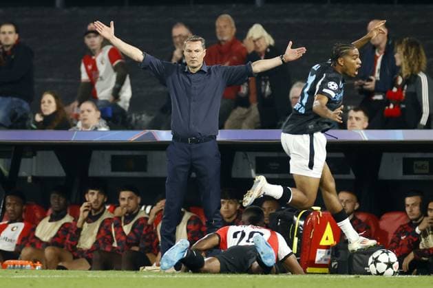 ROTTERDAM - Feyenoord coach Brian Priske during the UEFA Champions League match between Feyenoord Rotterdam and Bayer 04 Leverkusen at Feyenoord Stadium de Kuip on Sept. 19, 2024 in Rotterdam, Netherlands. ANP PIETER STAM DE JONGE UEFA Champions League 2024 25 xVIxANPxSportx xxANPxIVx 508868812 originalFilename: 508868812.jpg